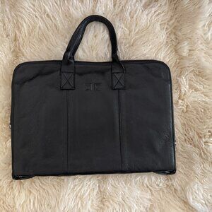 GIANNI ALTIERI FULL GRAIN ITALIAN LEATHER FERRARI BRIEFCASE, BLACK, 17"X12"X1"